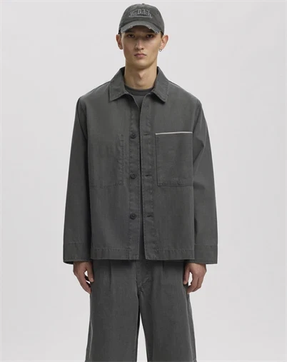 ANNARR - ANRFloki Selvedge Denim Overshirt - Light Grey Denim